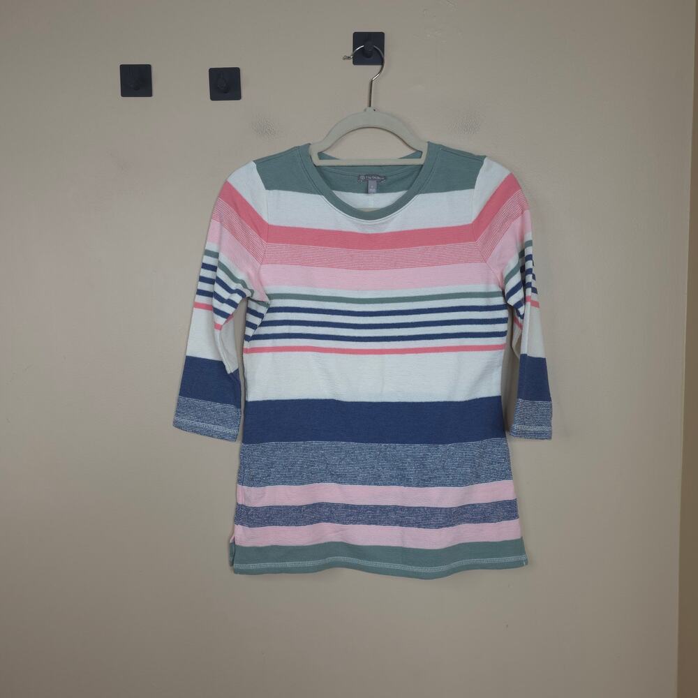 Talbots 3/4 Sleeve Tunic Sweater in Stripe Size XS